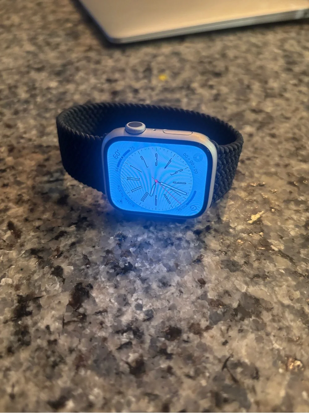 Apple Watch Series 8( Model A2771) Silver with Black Braided Solo Loop - Picture 2 of 6